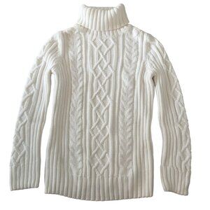 Fisherman Aran Cable Knit Sweater sz M - Ivory